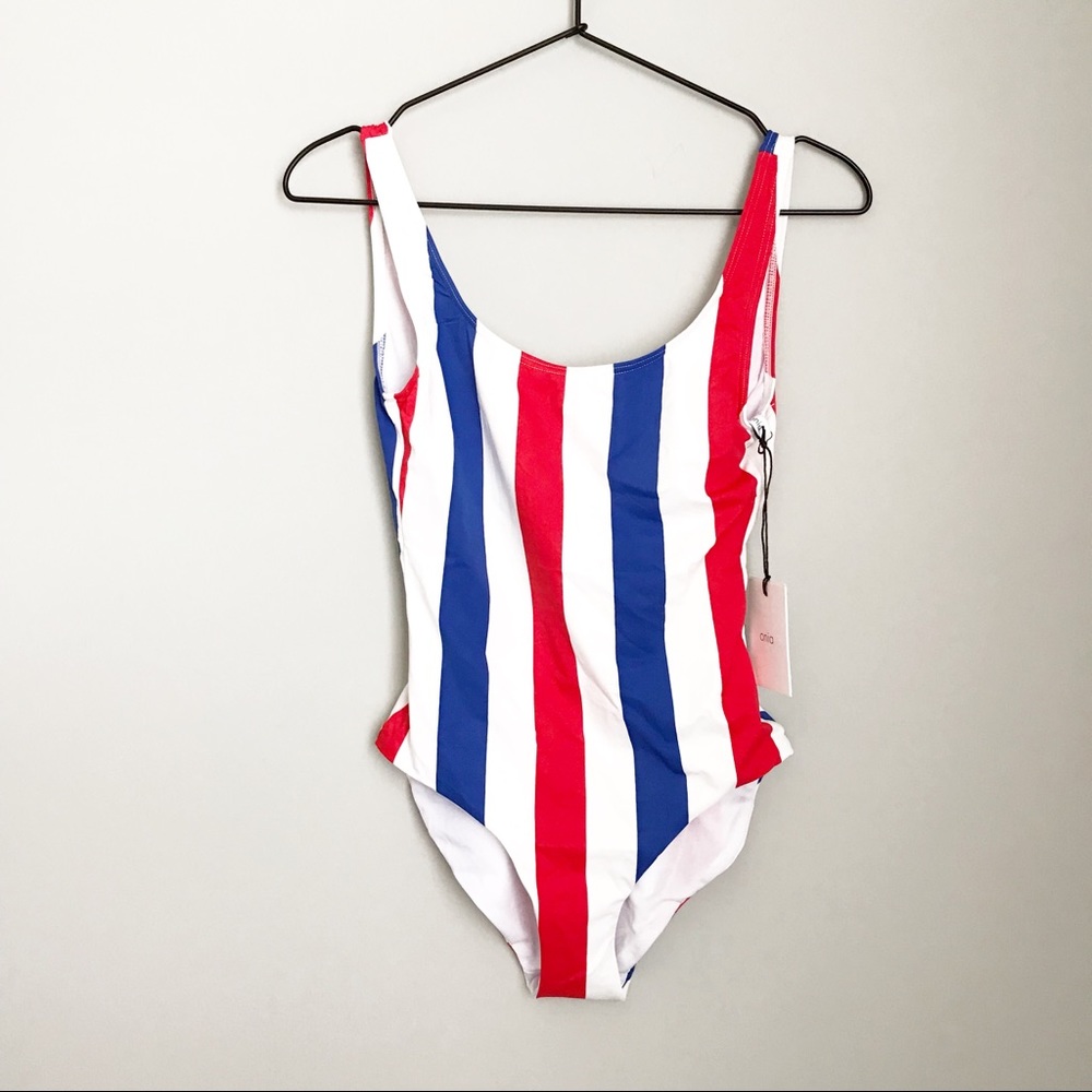 Onia Anthropologie Kelly Striped One Piece Suit